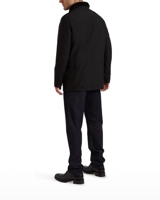 Brioni Black Apos;S Shearling Collar Field Jacket for men