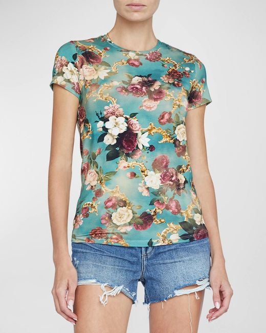 L'Agence Blue Ressi Short-sleeve Rococo Tee