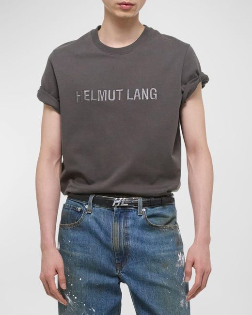 Helmut Lang Gray Logo Oversized Short-Sleeve T-Shirt for men