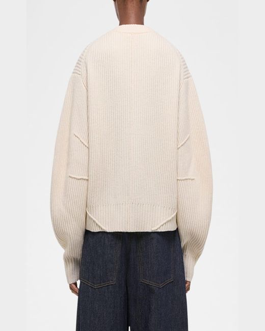 Helmut Lang Natural Apex Woolen Full-Zip Cardigan