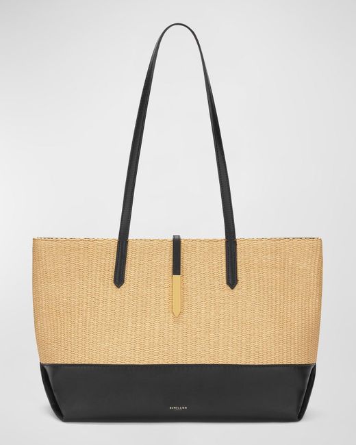 DeMellier London Natural Tokyo Raffia And Leather Tote Bag