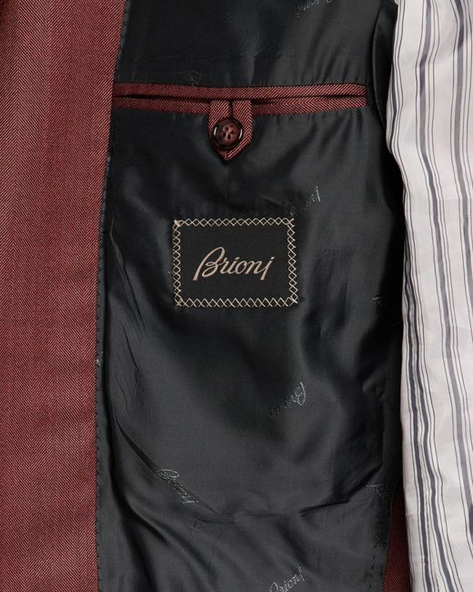 Brioni Red Apos;S Herringbone Single-Breasted Blazer for men