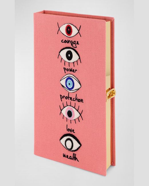 Olympia Le-Tan Pink Eyes Protection Book Clutch Bag