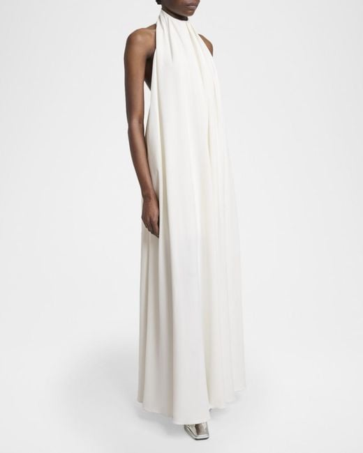 Givenchy White Draped Crepe Gown