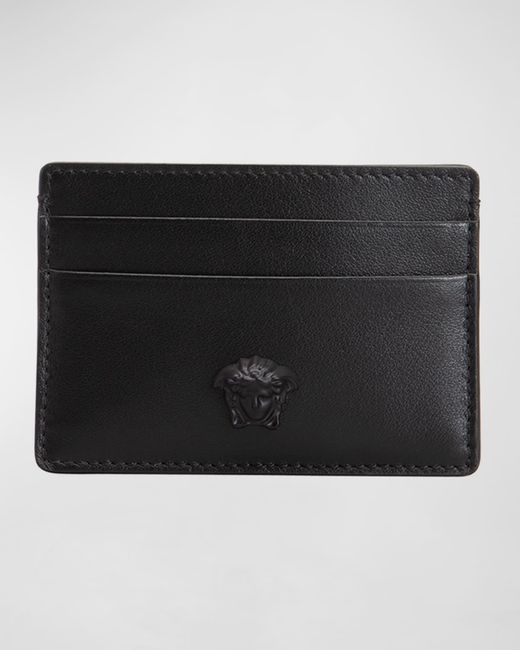 Versace Black Medusa Leather Card Case for men