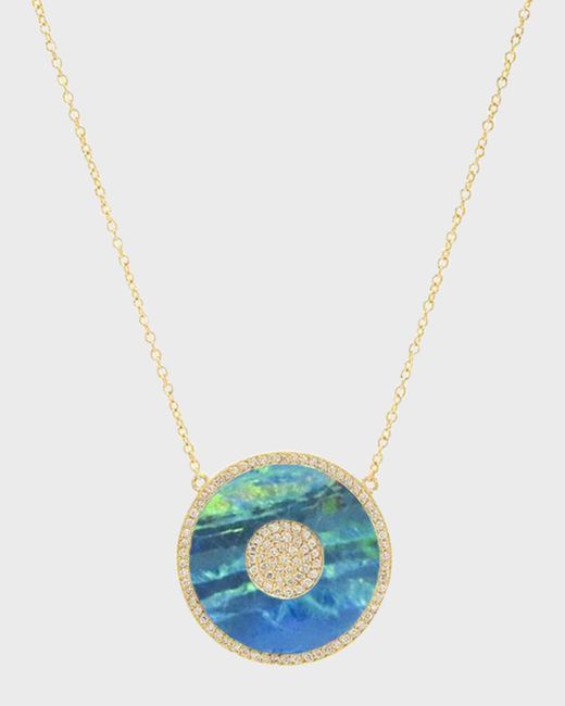 Jennifer Meyer Blue Boulder Opal Diamond Evil Eye Necklace