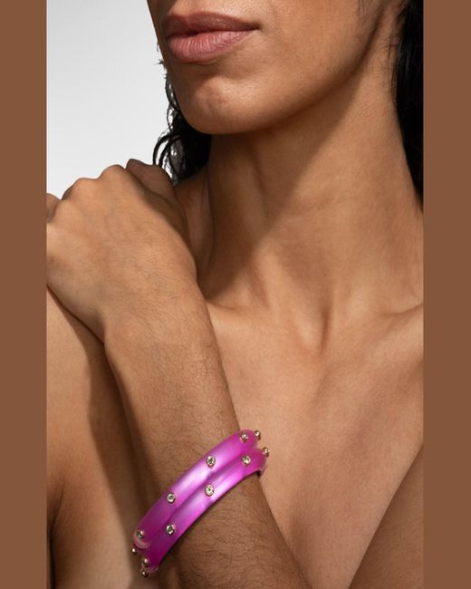 Alexis Purple Crystal Studded Hinge Bracelet