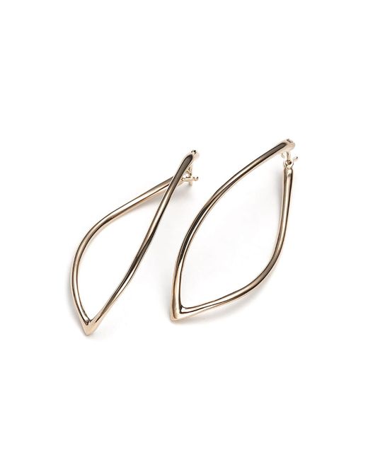 Mattioli Metallic 18k Rose Gold Navette Hoop Earrings