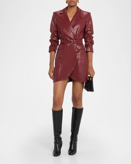 open lace back dress Killa Dress in Red Patent Red / L / Vegan Leather