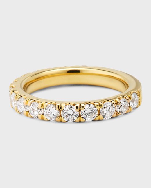 Neiman Marcus Metallic Lab Grown Diamond 18K Round-Cut Eternity Ring, Size 6, 1.4Ctw