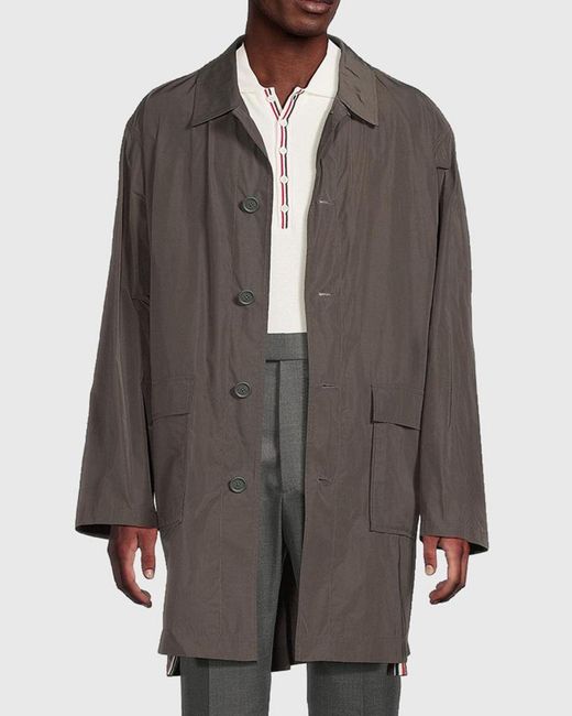 Thom Browne Gray Apos;S Packable Smock Overcoat for men