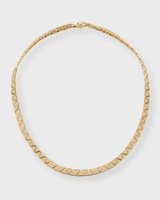 Anita Ko Natural 18k Yellow Gold Thin Pave Diamond Necklace