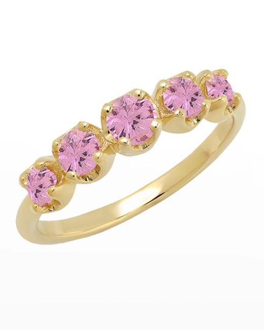 Jennifer Meyer Graduated Stone Ring In Pink Sapphires, Size 6.5