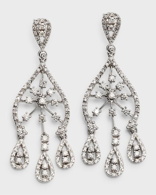 Cassidy Diamonds Natural 18k White Gold Diamond Chandelier Earrings