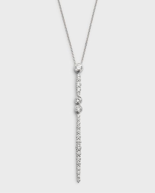 Neiman Marcus 18k White Gold Diamond Drop Pendant Necklace