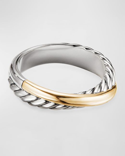 David Yurman Metallic Crossover Ring W/ 18k Gold