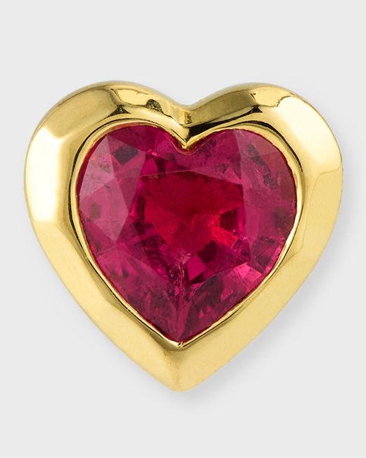 Ippolita Pink 18k Rock Candy Caramella Heart Stud Earring In Rubellite, Single