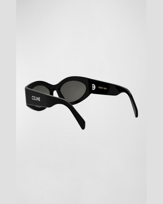 Céline Black Monochroms Acetate Oval Sunglasses for men