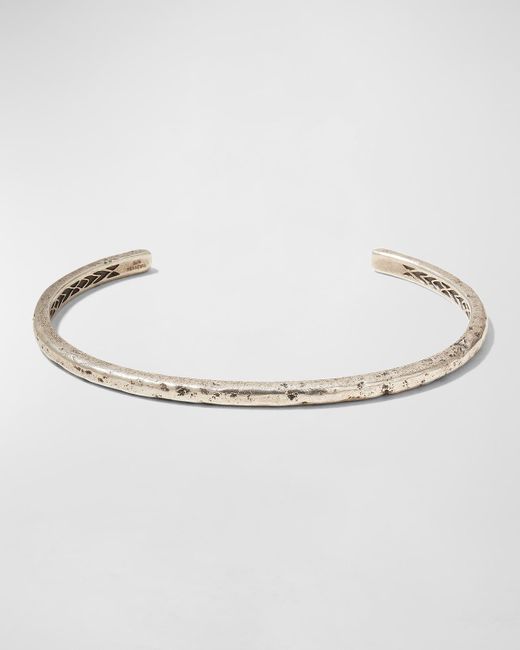 John Varvatos Natural Distressed Sterling Silver Cuff Bracelet for men