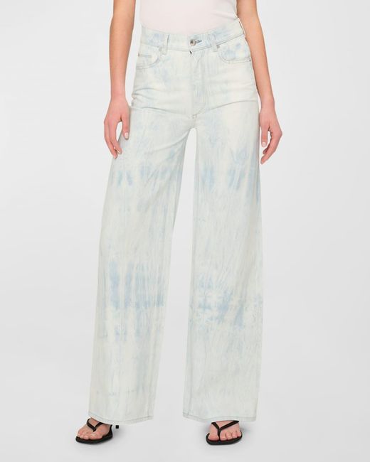 DL1961 White Hepburn Wide-Leg High-Rise Vintage Jeans