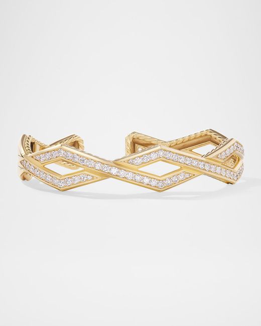 David Yurman Natural Pave Stax Cuff Bracelet With Diamonds