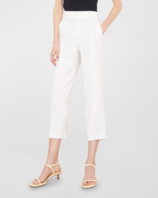 Vince White Mid-rise Tapered Pull-on Pants