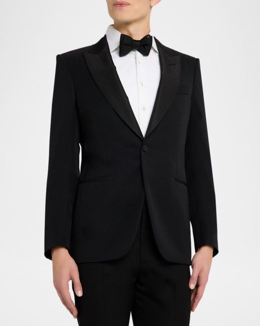 Tom Ford Black Apos;S Wool Grain De Poudre Evening Jacket for men