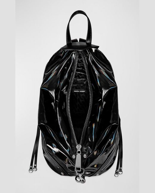 Rebecca Minkoff Black Julian Holographic Nylon Backpack