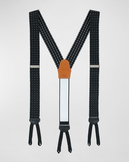 Trafalgar Black Formal Pindot Silk Suspender Braces for men