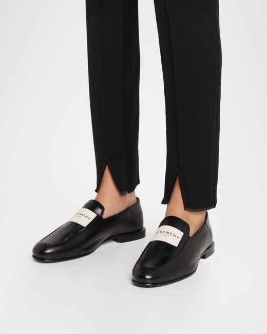 Givenchy Black Logo Label Leather Loafers