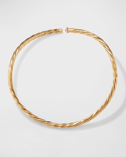 David Yurman Natural 5.5mm Cable Edge Collar Necklace In Yellow Gold