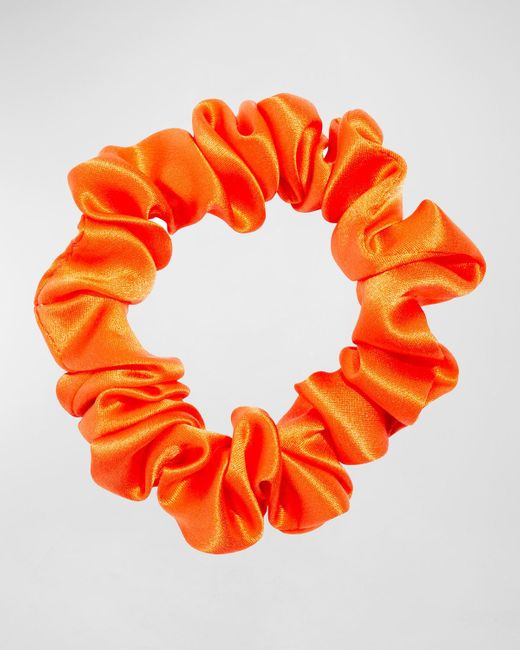 L. Erickson Orange Silk Charmeuse Printed Scrunchie