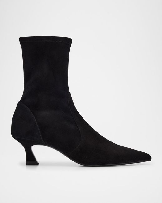 Stuart Weitzman Black 50Mm Vinnie Suede Stretch Booties