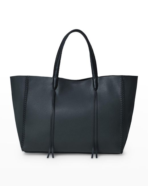 Callista Black East-west Grained Leather Tote Bag
