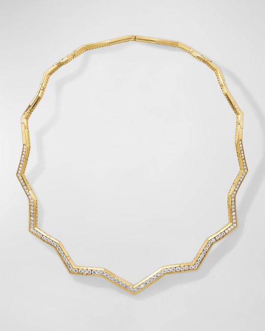 David Yurman Natural Zig Zag Stax Necklace With Diamonds