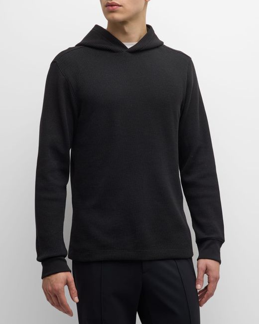 Theory Blue Mattis Waffle-Knit Hoodie for men