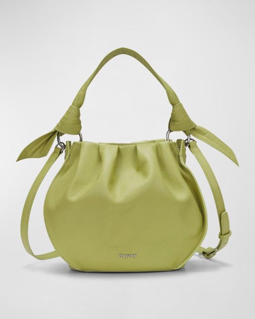 orYANY Green Selena Leather Bucket Bag