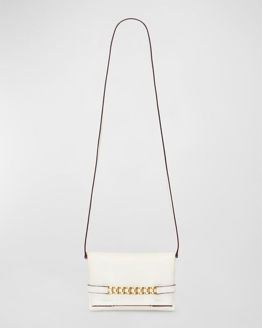 Victoria Beckham White Mini Pouch Leather Crossbody Bag