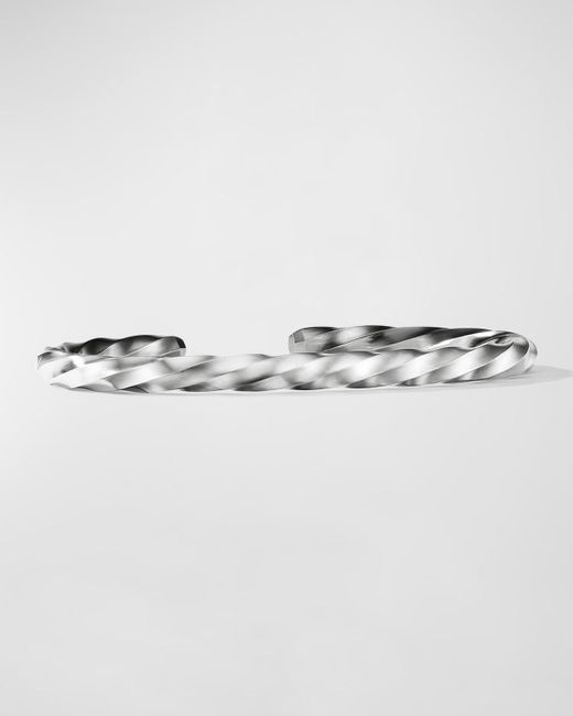 David Yurman Metallic Cable Edge Cuff Bracelet In Silver, 5.5mm for men