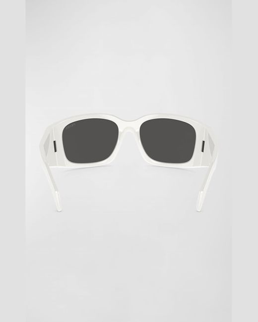 Prada Multicolor Plastic Rectangle Wrap Sunglasses for men