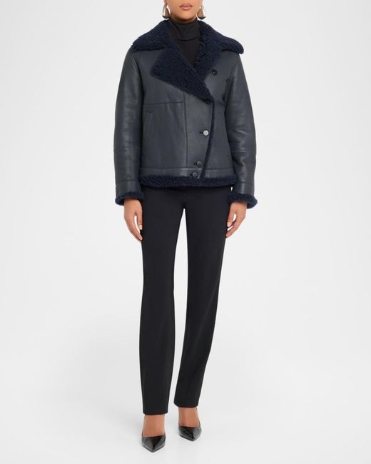Akris Blue Arno Lamb Shearling Jacket