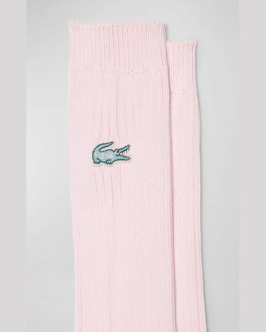 Lacoste Pink X Le Fleur Knit Logo Socks for men