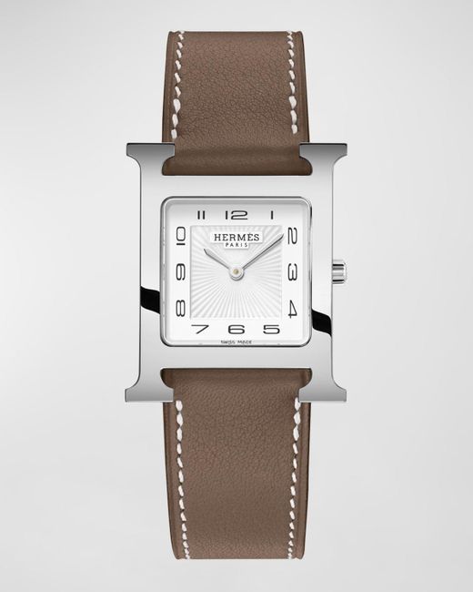 Hermès Natural Heure H Watch, Medium Model, 30 Mm