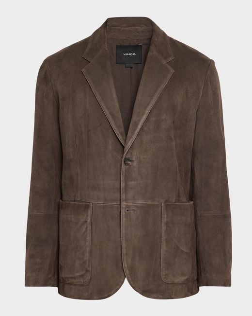 Vince Brown Apos;S Suede Notch Lapel Two-Button Blazer for men