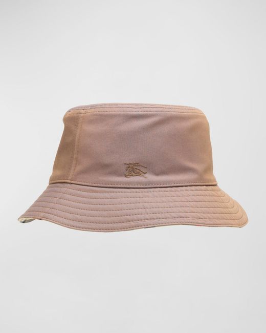 Burberry Natural Check-Lined Reversible Bucket Hat for men