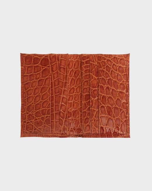 Abas Red Glazed Alligator Leather Bifold Wallet for men