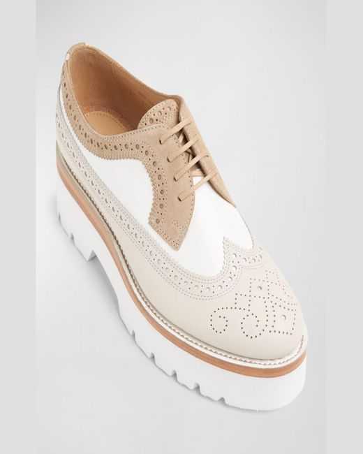 The Office Of Angela Scott White Miss Lucy Wing-Tip Platform Oxfords
