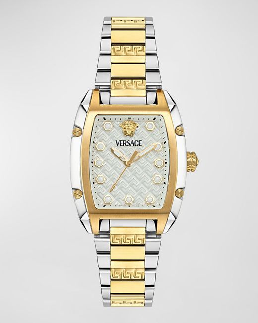 Versace Metallic Dominus Ip Two-Tone Bracelet Watch, 44.8Mm X 36Mm