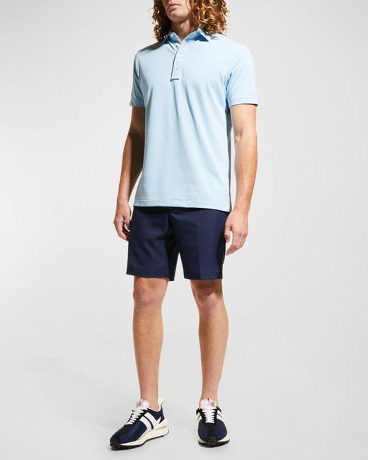Peter Millar Blue Apos;S Salem High Drape Performance Shorts for men