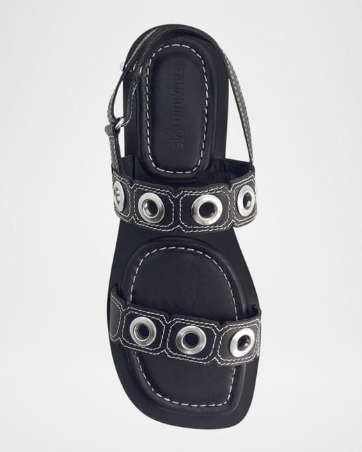 Bernardo Multicolor Acro Leather Flat Slingback Sandals